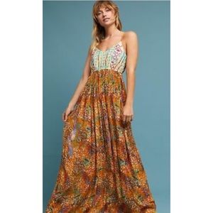 Anthropology RAGA Parkland embroidered maxi dress